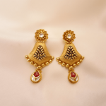 Floral Drop Cut Gold Earring